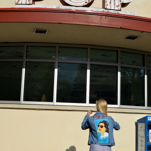 Hand Painted Lady Boss Jean Jacket - Picture 3 of 3